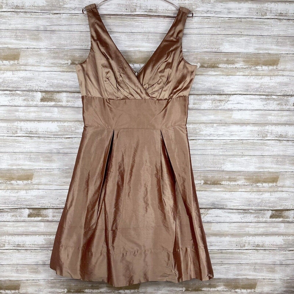 Dessy Collection Bridesmaid Dress Size 14 Silk Honeysuckle Bronze Sleeveless
